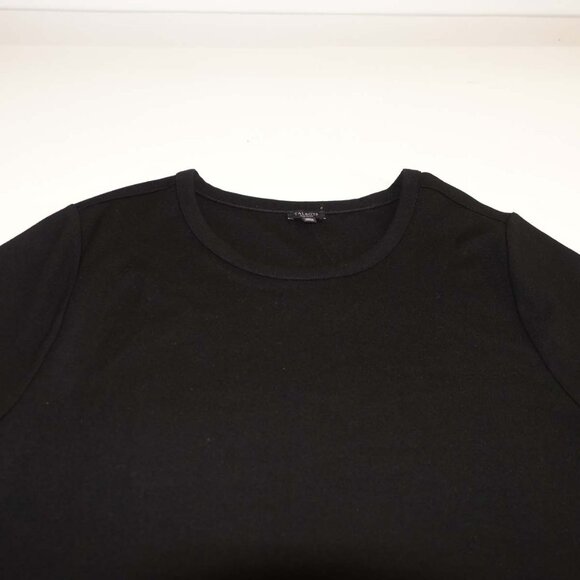 Talbots Women's Shift Dress Size 3X Petite NWT Short Sleeves Maxi Length Black - Picture 2 of 7